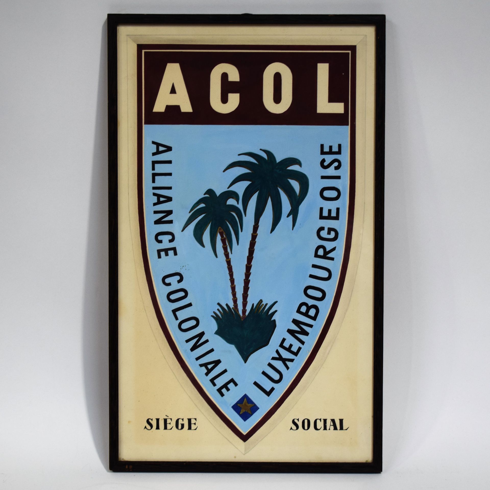 Null (ASSOCIATION) Oil on panel of the Alliance Coloniale Luxembourgeoise logo. &hellip;