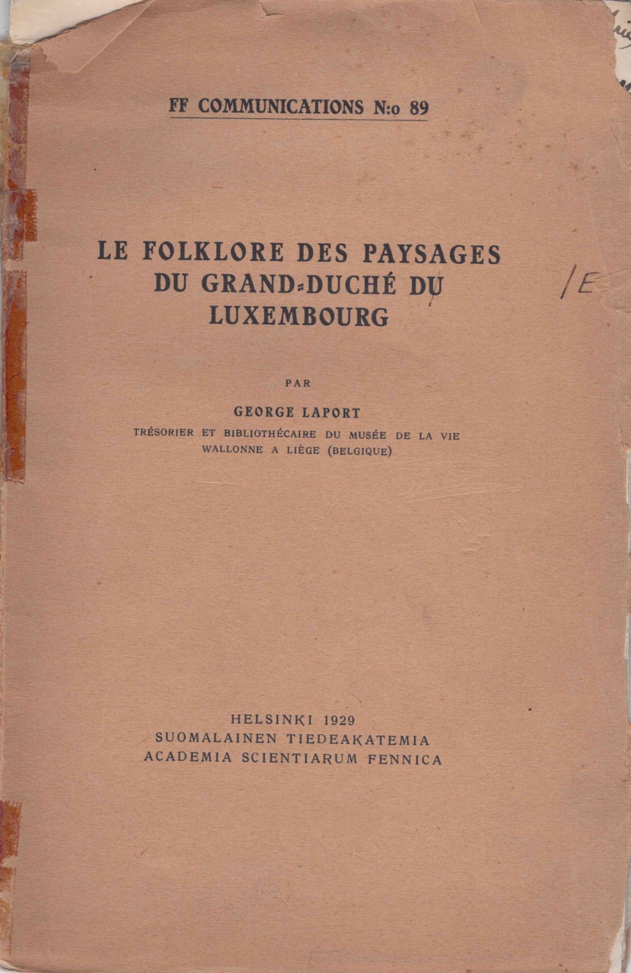 Null (FOLKLORE) George LAPORT : Le folklore des paysages de Grand-Duché du Luxem&hellip;