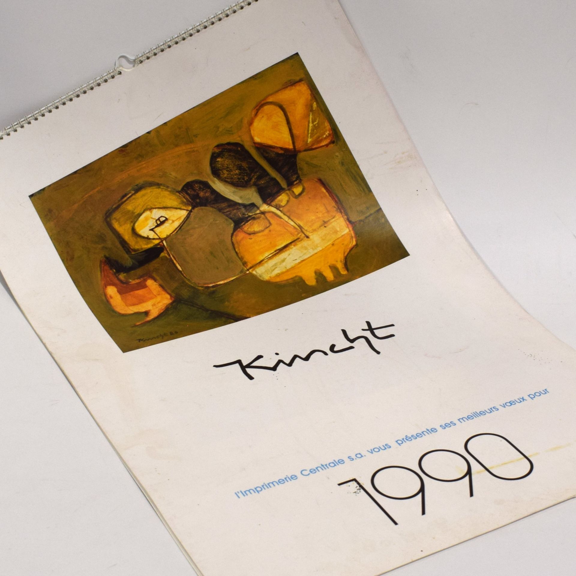 Null Emile KIRSCHT : Imprimerie centrale calendar for 1990 featuring 12 composit&hellip;