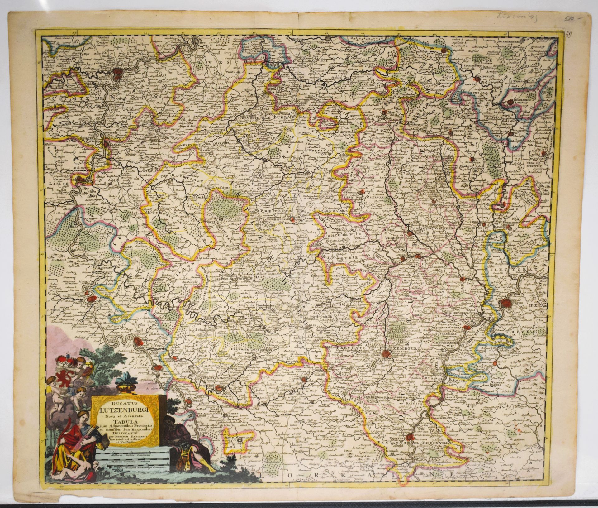 Null (MAP) Map of Luxembourg "Ducatus Lutzenburgi Nova et Accurata Tabula cum Ad&hellip;