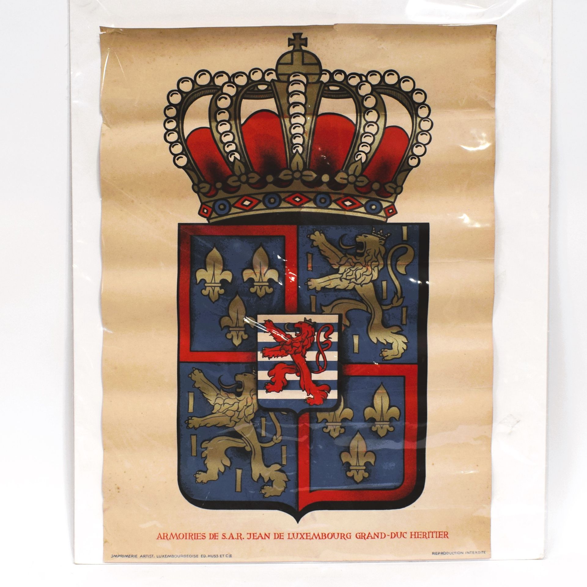 Null (AFFICHE) Plakat des Wappens von S.K.H. Jean de Luxembourg Erbgroßherzog, I&hellip;