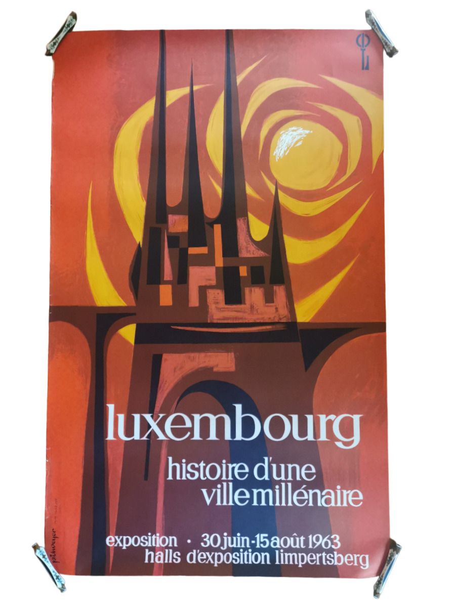 Null (海报）卢森堡市旅游局的旅游海报，以纪念该市的千年庆典，1963年，由Pit WEYER设计，由HUSS Lux印刷，状况良好，62 x 100厘米