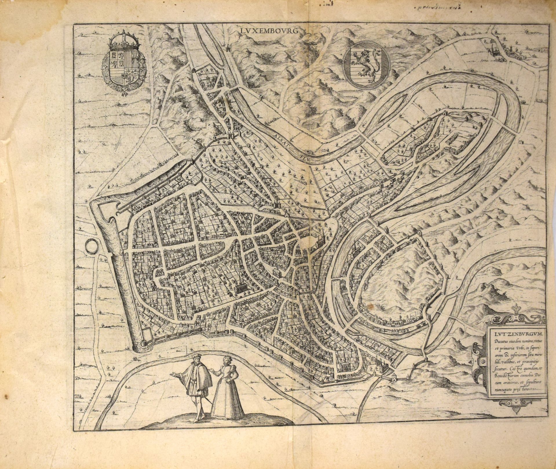 Null (PLAN) 卢森堡市的计划 "Lutzenburgum, Ducatus eiusdem nominis (...)"，作者是Jacob Van D&hellip;