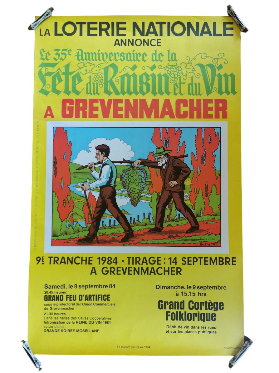 Null (海报）LOTERIE NATIONALE的海报，宣布 "GREVENMACHER的葡萄和葡萄酒节35周年"，根据BECKIUS 1926年的图画，1&hellip;