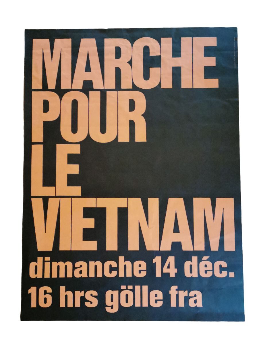Null (海报）卢森堡激进左派呼吁在Gëlle Fra举行 "为越南游行 "的政治宣传海报，约1970年，Imprimerie Kremer-Muller C&hellip;