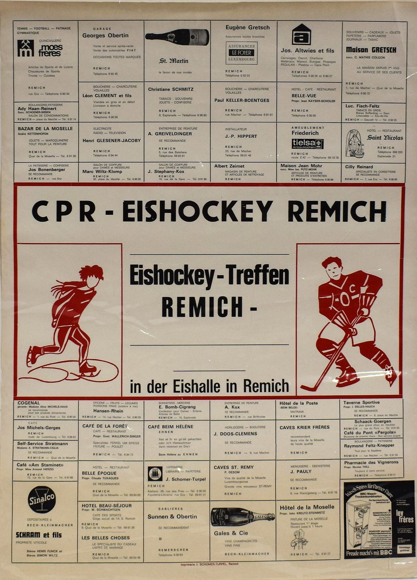 Null (AFFICHE/SPORT) Blank poster announcing the EISHOCKEY matches of the "CPR R&hellip;