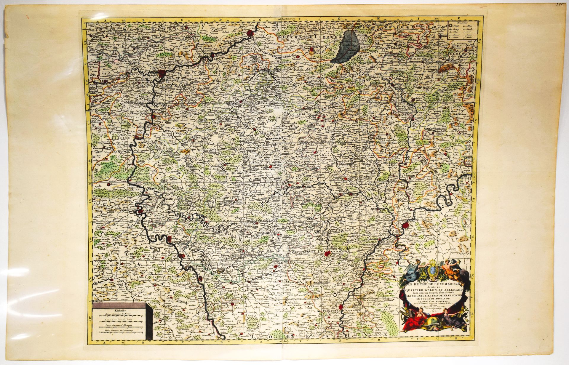 Null (MAP) Antique map of the "Duchy of Luxembourg Divided into Walon and German&hellip;