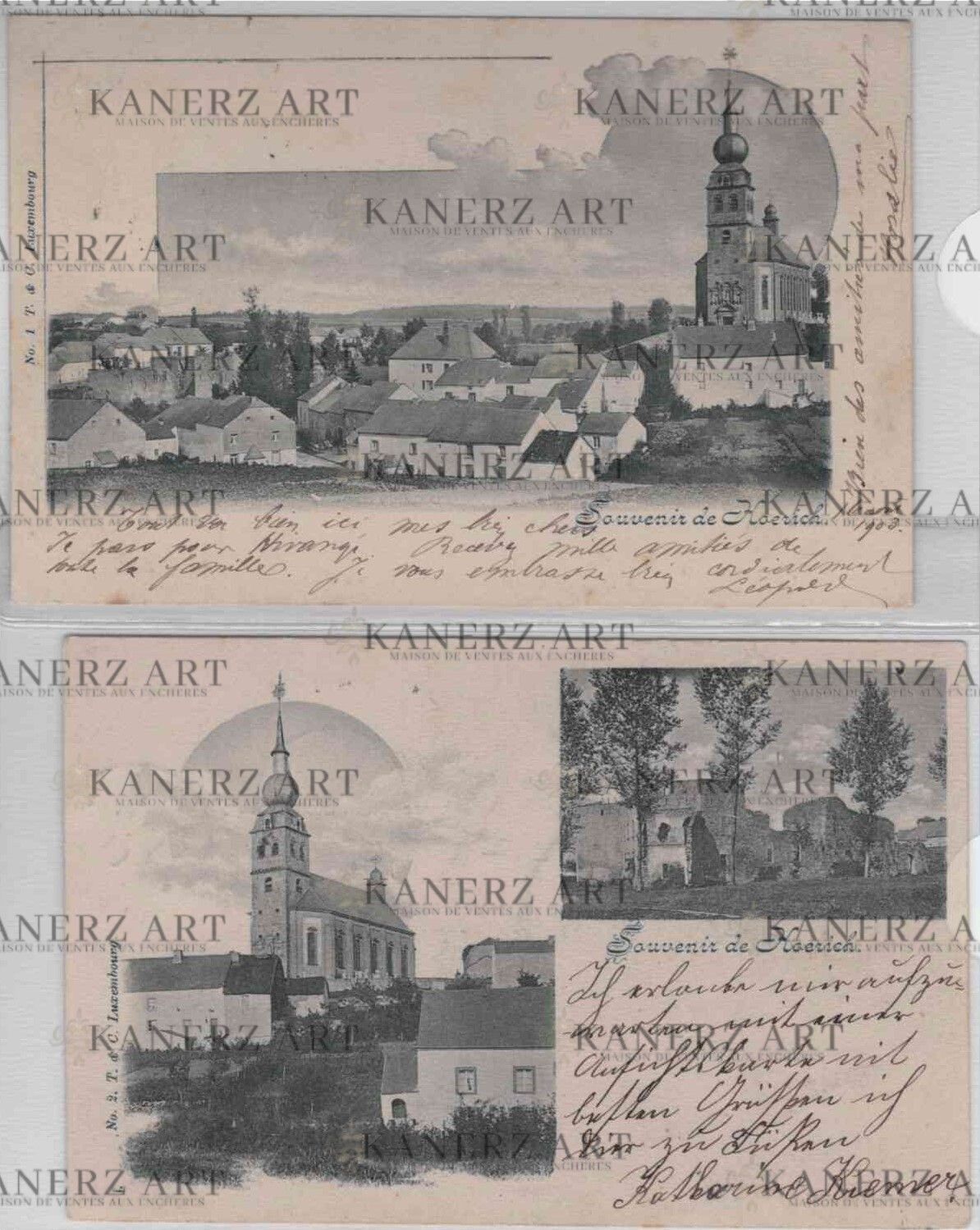 Null (KOERICH) Réunion de deux cartes postales : 1) Souvenir de Koerich, T. C., &hellip;