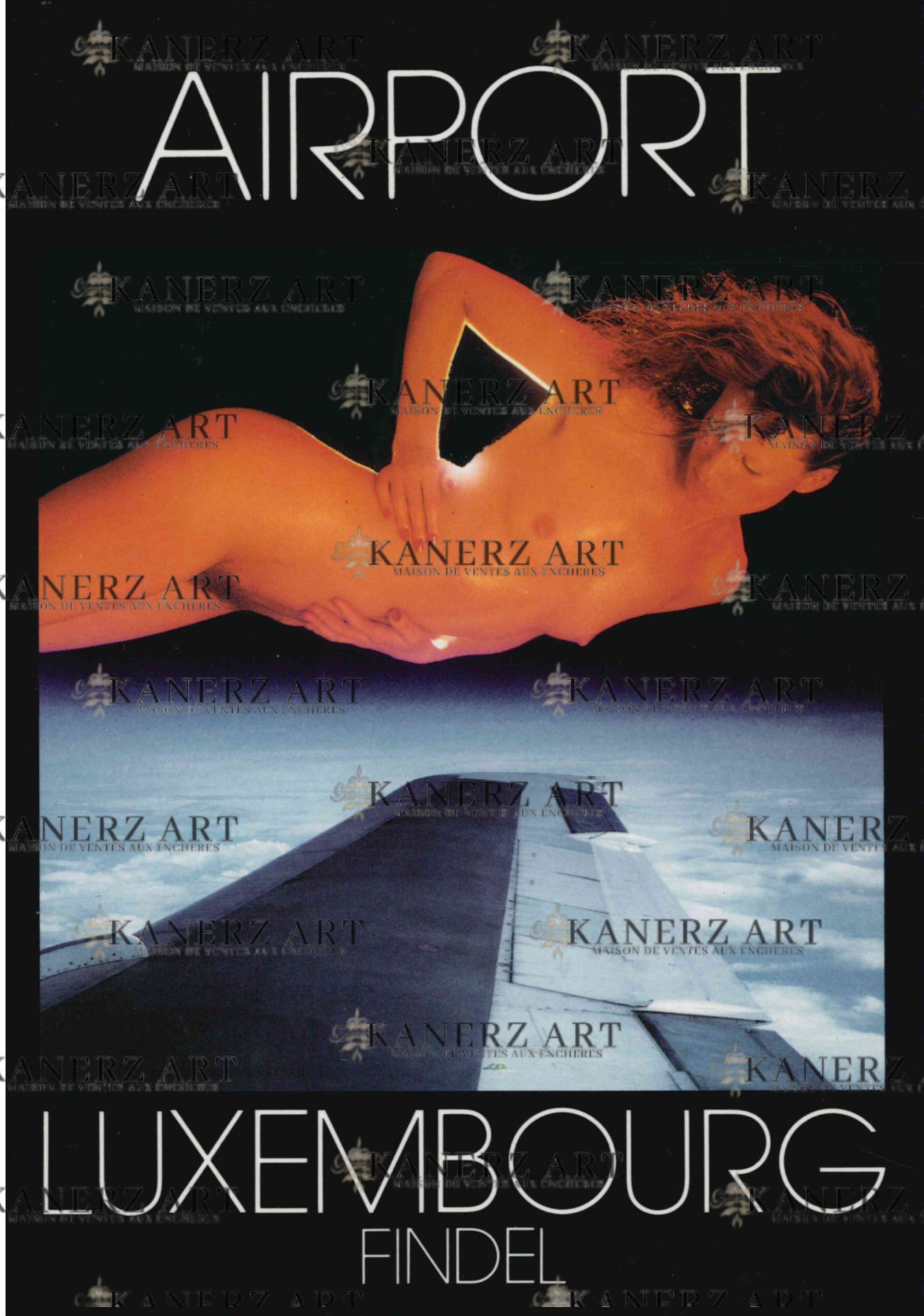Null (AVIATION) Carte postale avec une aile d'avion et une femme nue, années 90,&hellip;