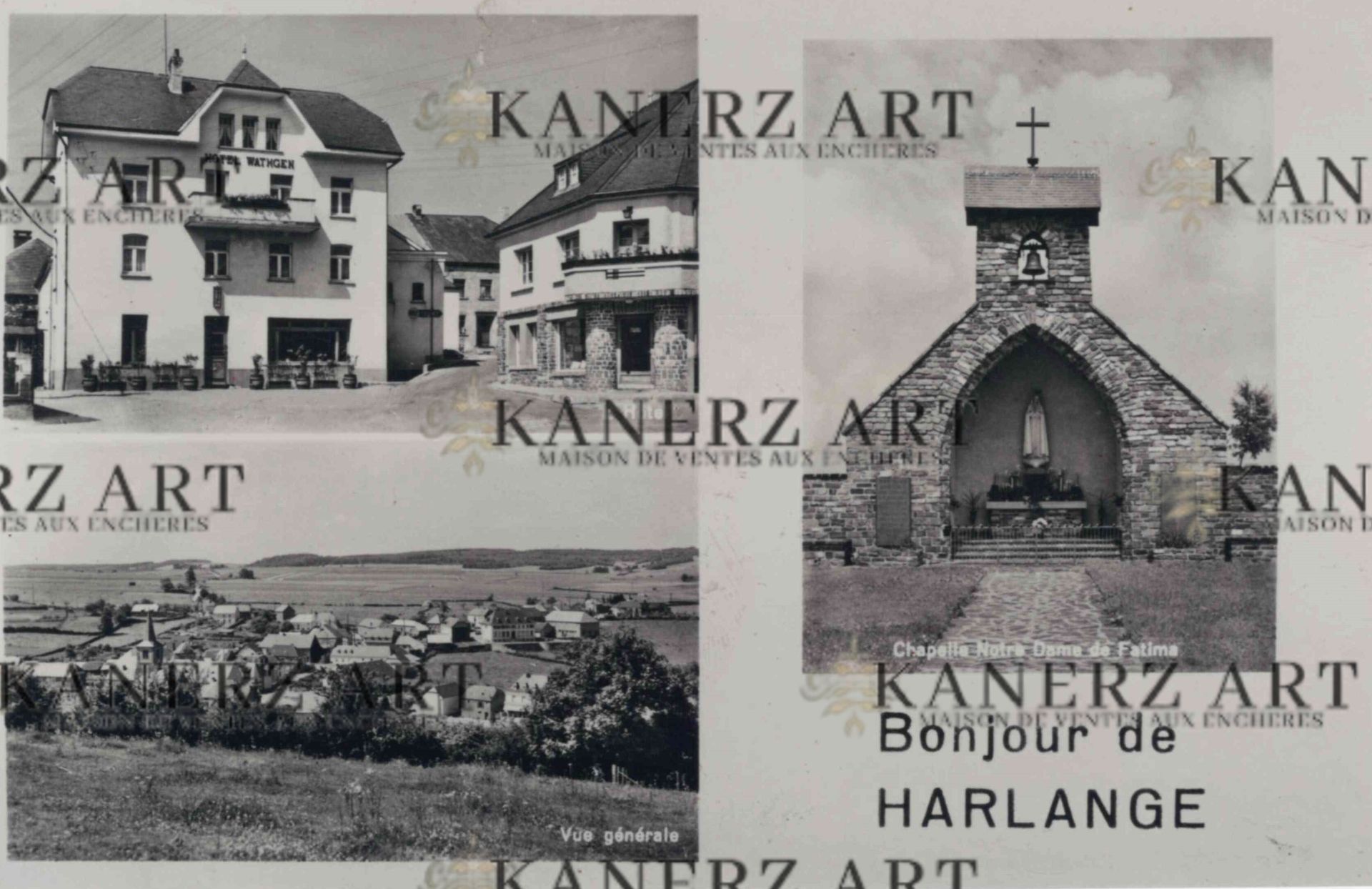 Null (HARLANGE) Réunion de 3 cartes postales identiques d'Harlange, à 3 vignette&hellip;
