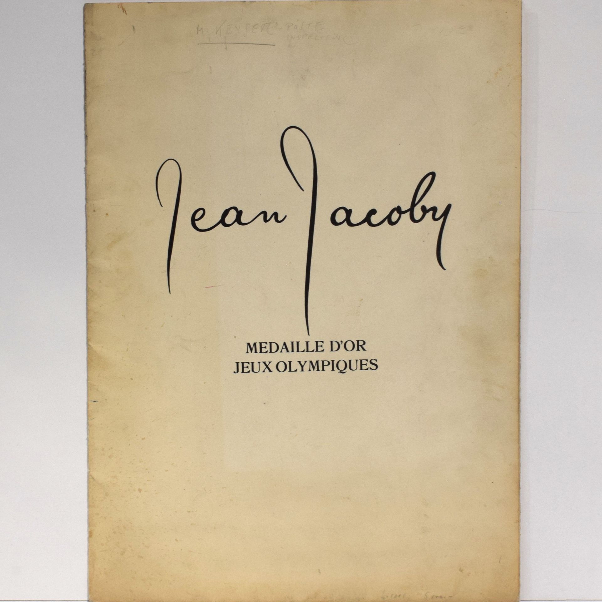Null Jean JACOBY (1891-1936): Médaille d'or Jeux Olympiques, large portfolio con&hellip;