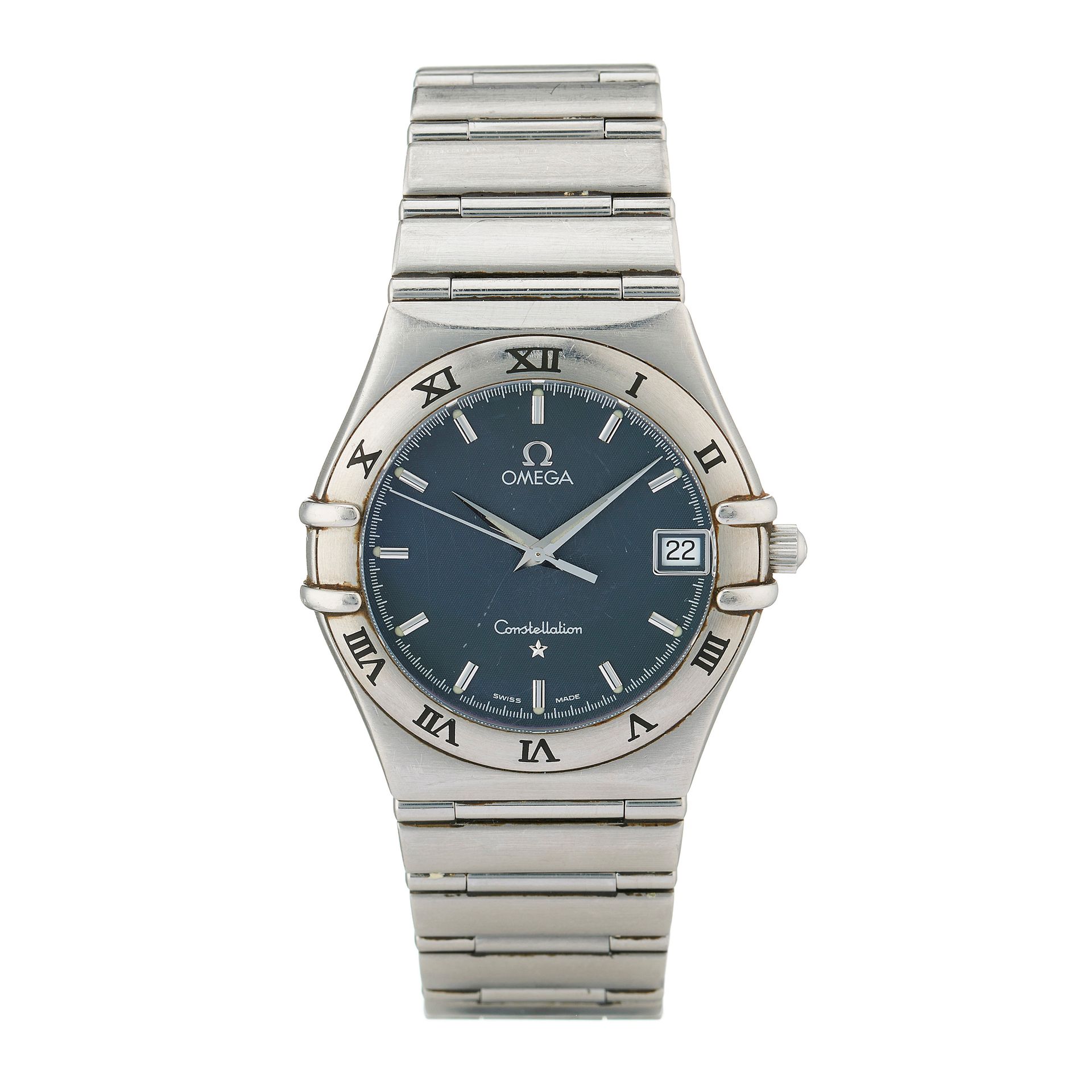 Null Omega, une montre bracelet Constellation en acier inoxydable, référence 396&hellip;