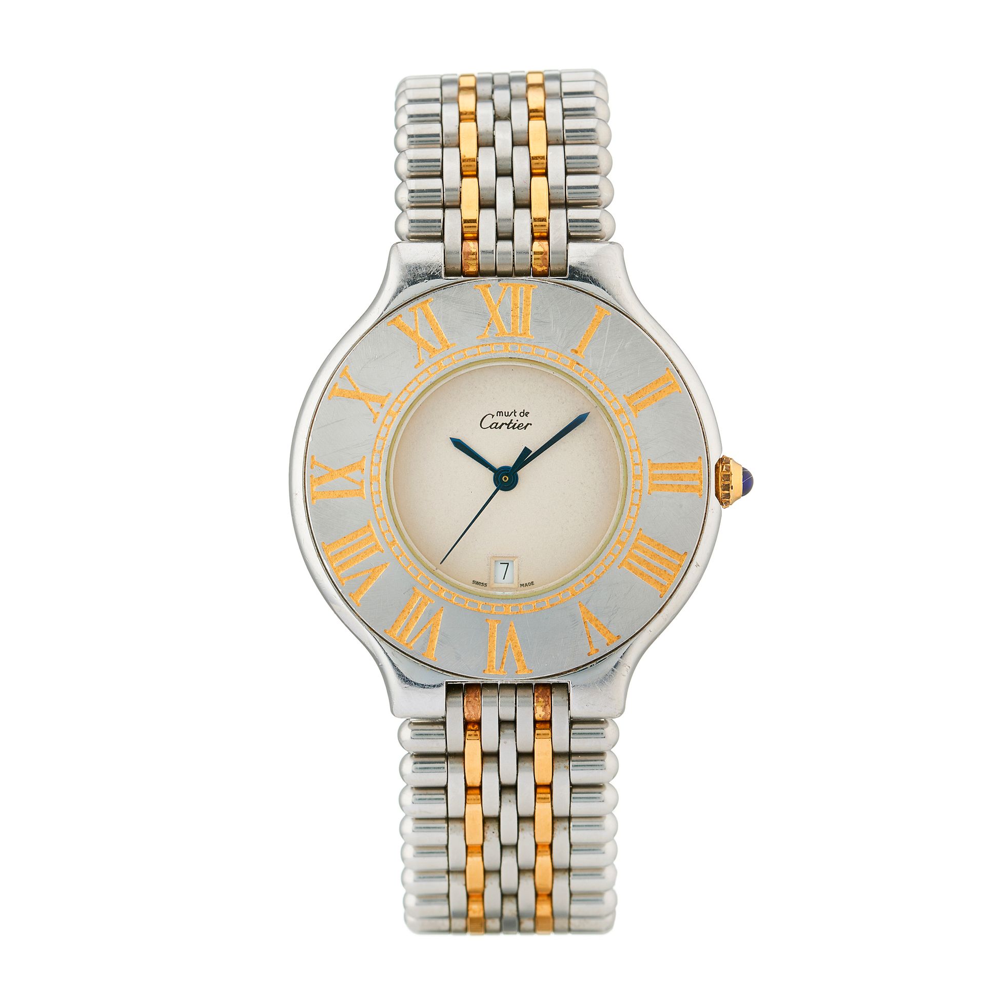 Null Cartier, un reloj de acero inoxidable must de Cartier 21 XL con brazalete d&hellip;