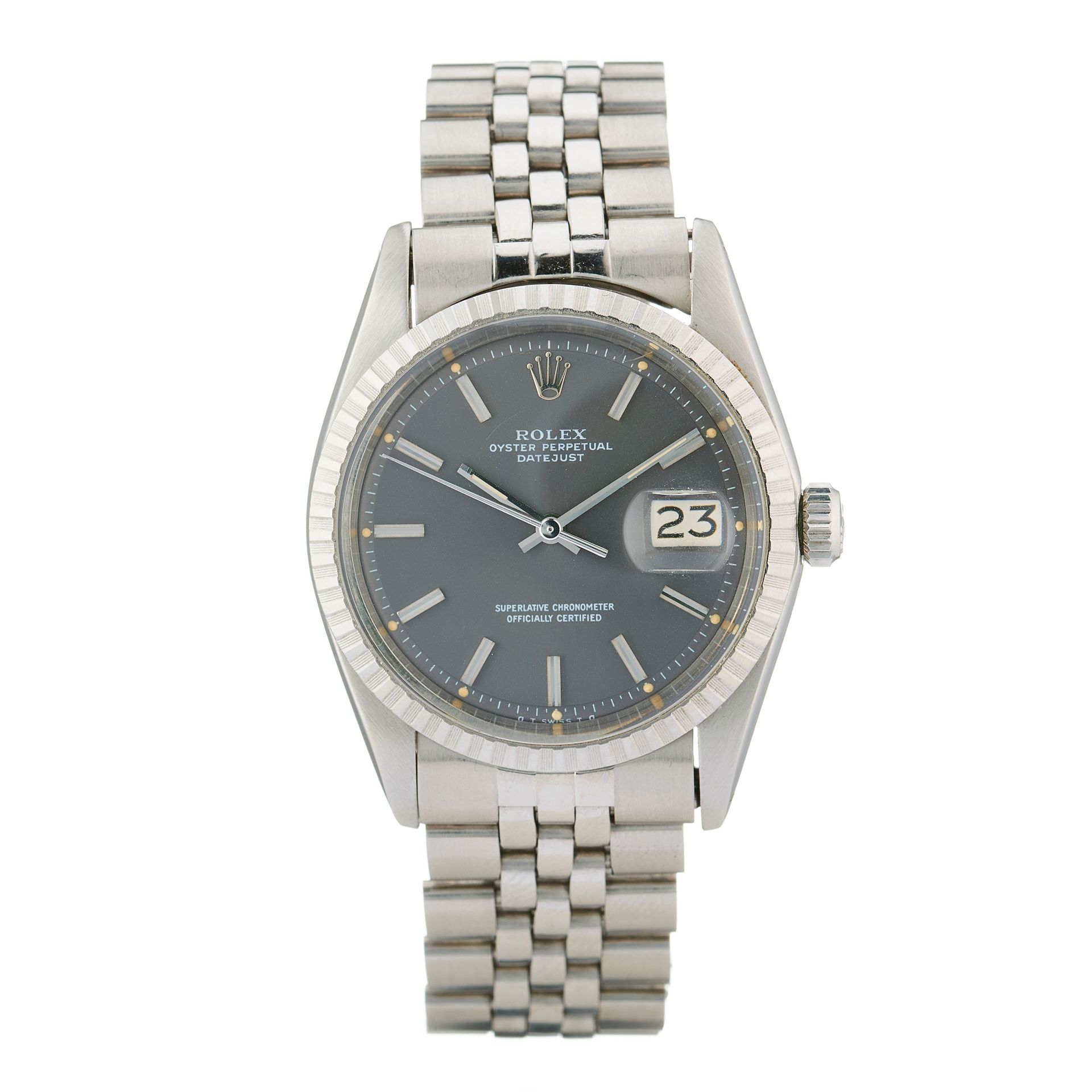 Null Rolex, eine Edelstahl Oyster Perpetual Datejust Armbanduhr, Referenz 1603, &hellip;