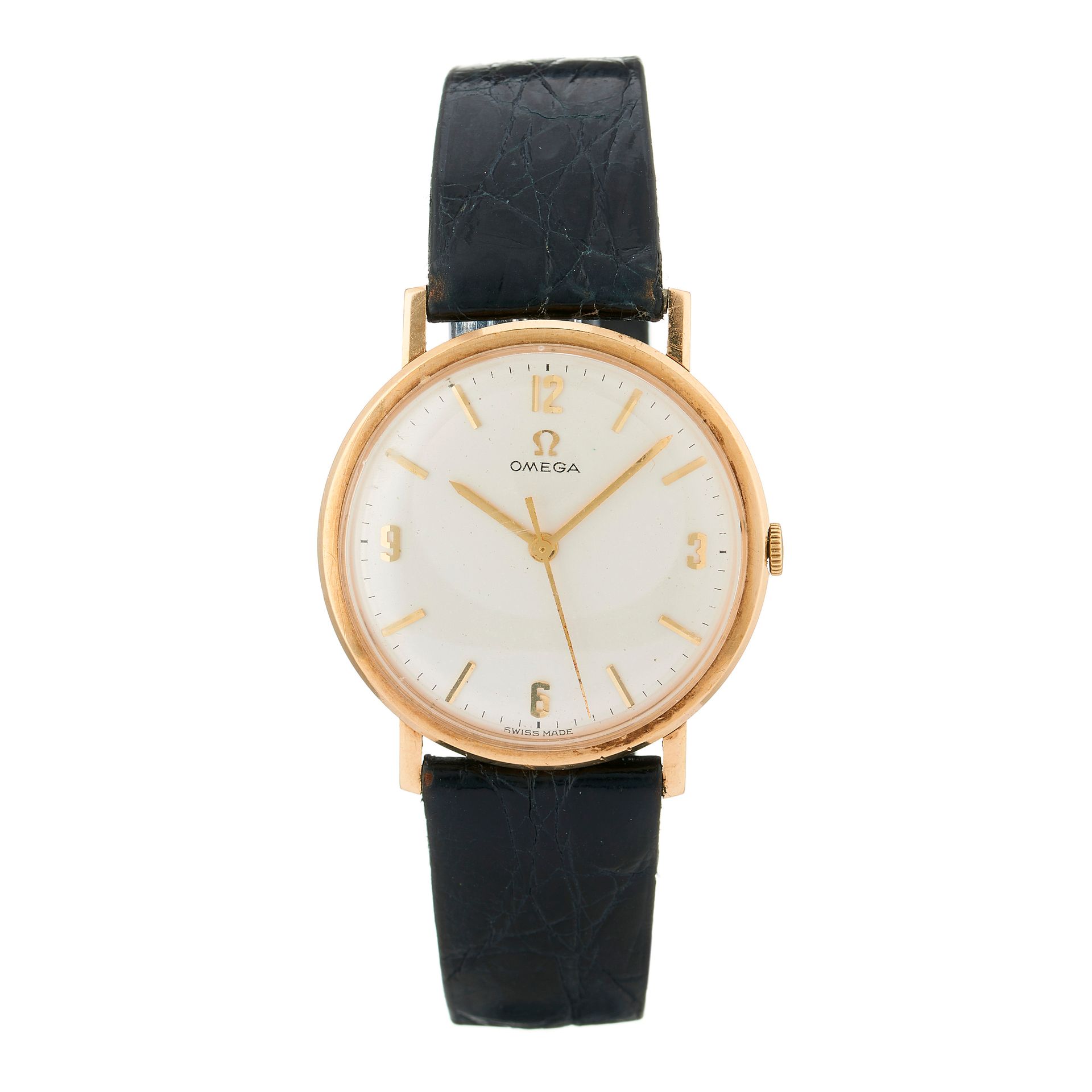 Null Omega, eine Armbanduhr aus 9 Karat Gold, signiertes Handaufzugswerk Kaliber&hellip;