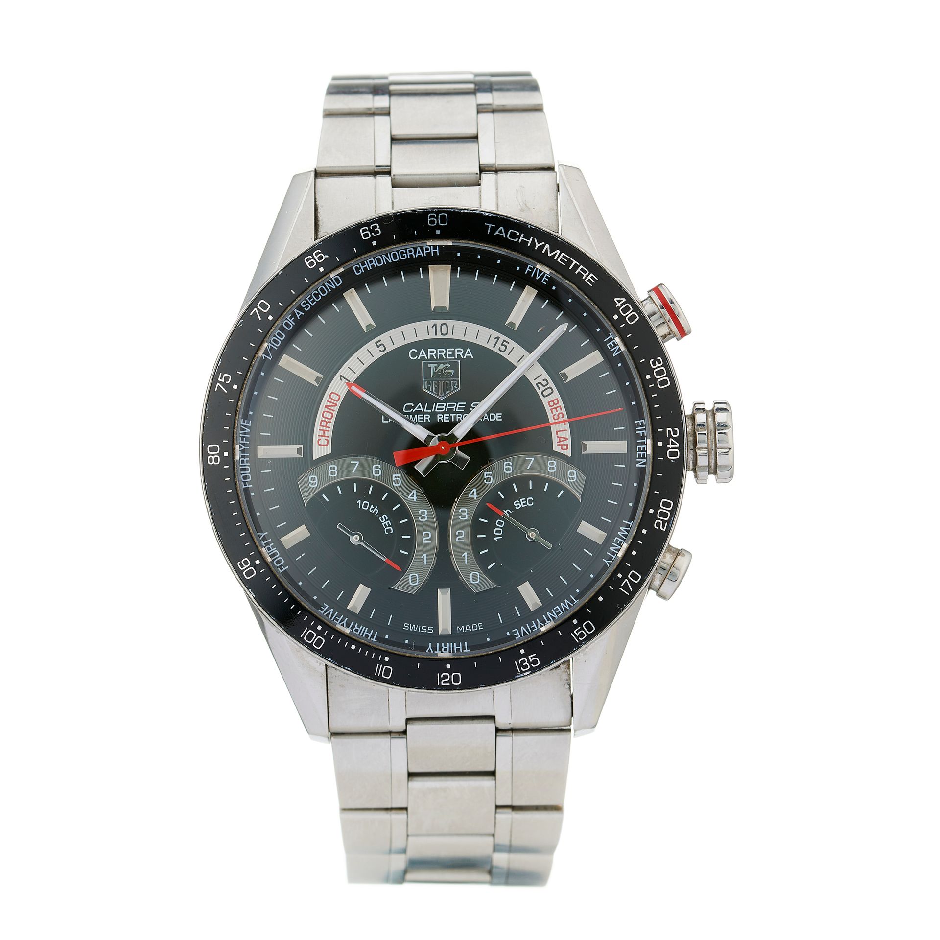 Null Tag Heuer, un orologio con bracciale cronografo Carrera S Laptimer Retrogra&hellip;