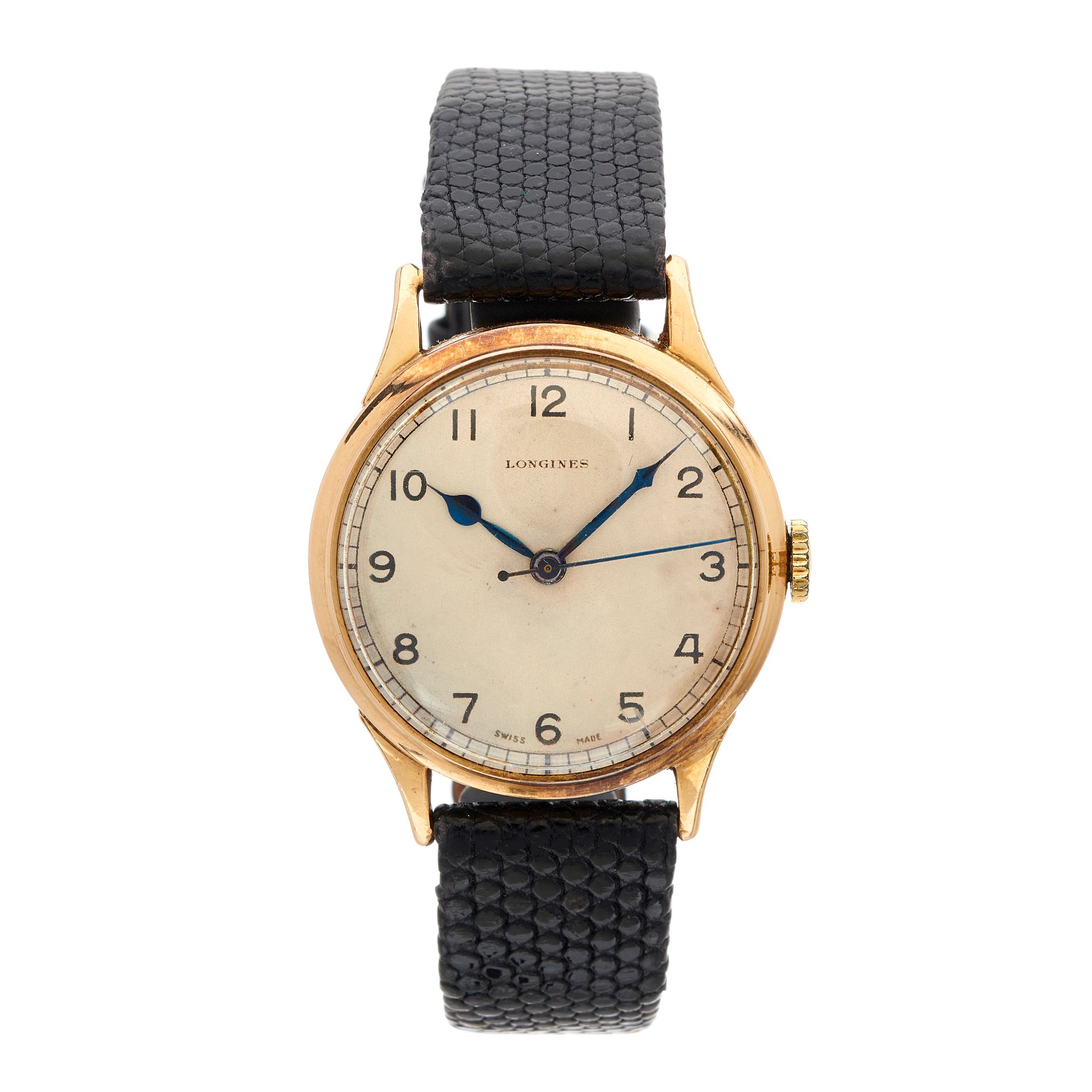 Null Longines, eine 9-Karat-Gold-Armbanduhr aus der Mitte des 20. Jahrhunderts, &hellip;