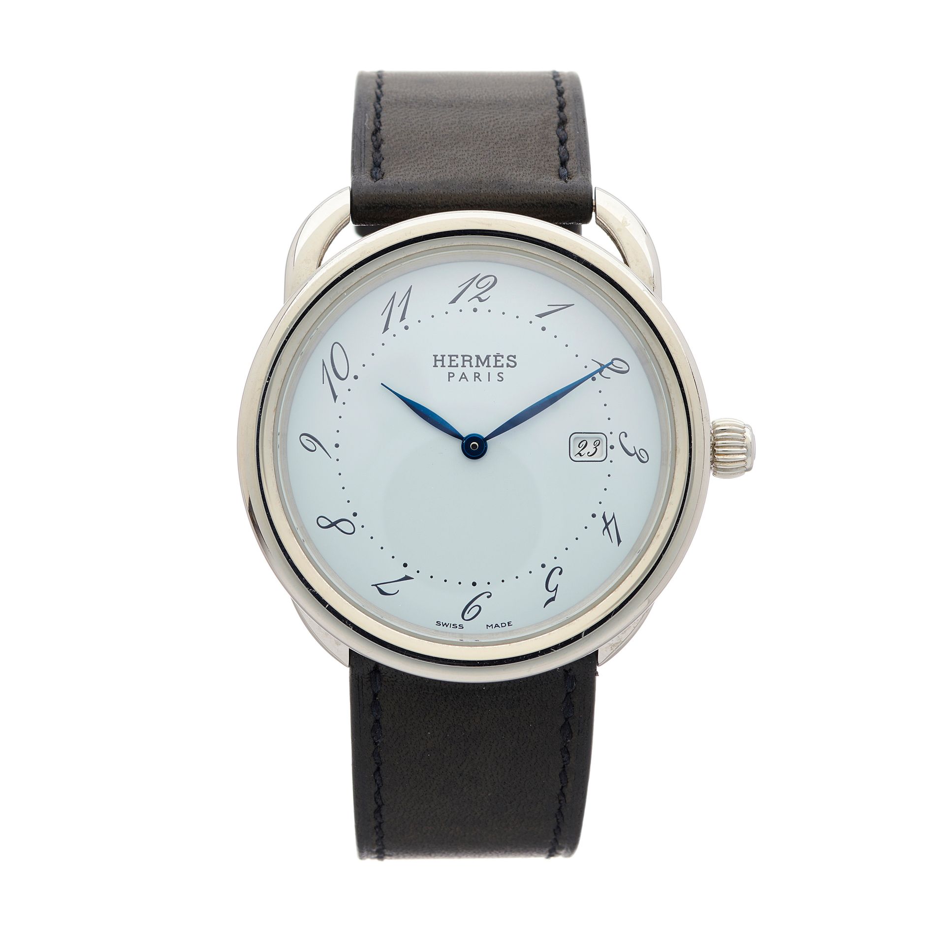 Null Hermes, eine Arceau-Armbanduhr aus Edelstahl, Referenz AR5.710, signiertes &hellip;