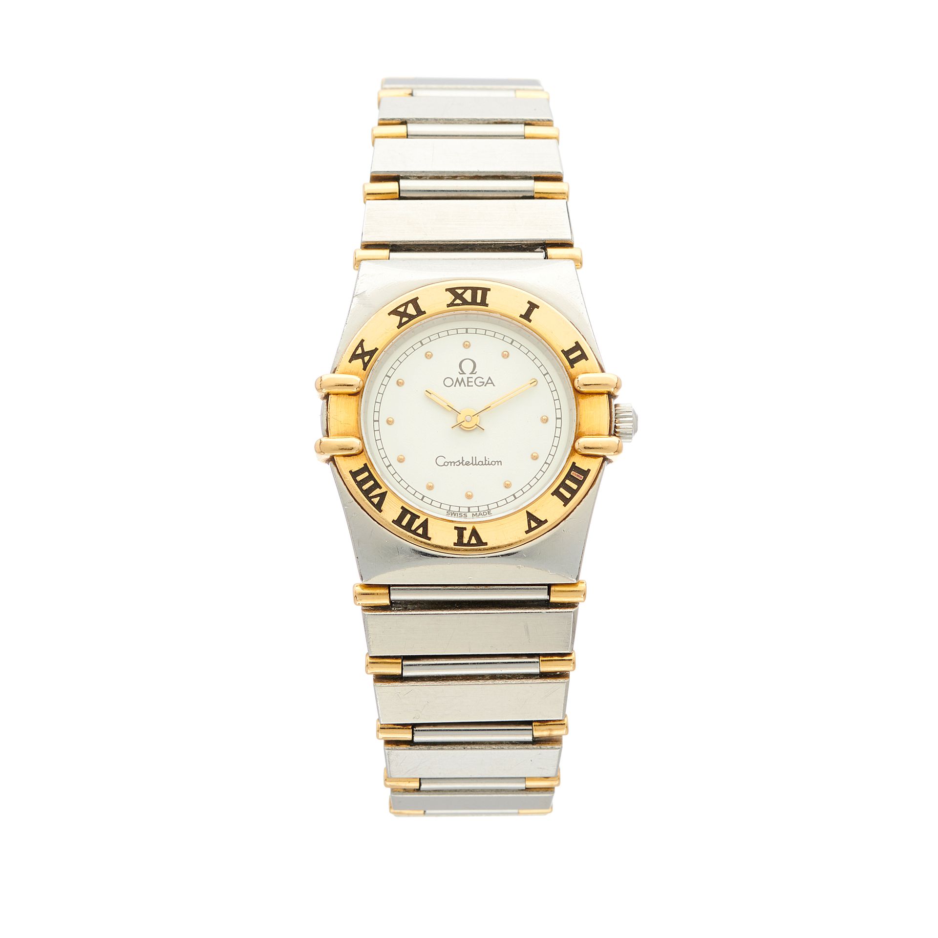 Null Omega, un orologio con bracciale Constellation, con lunetta in oro 18ct, ri&hellip;