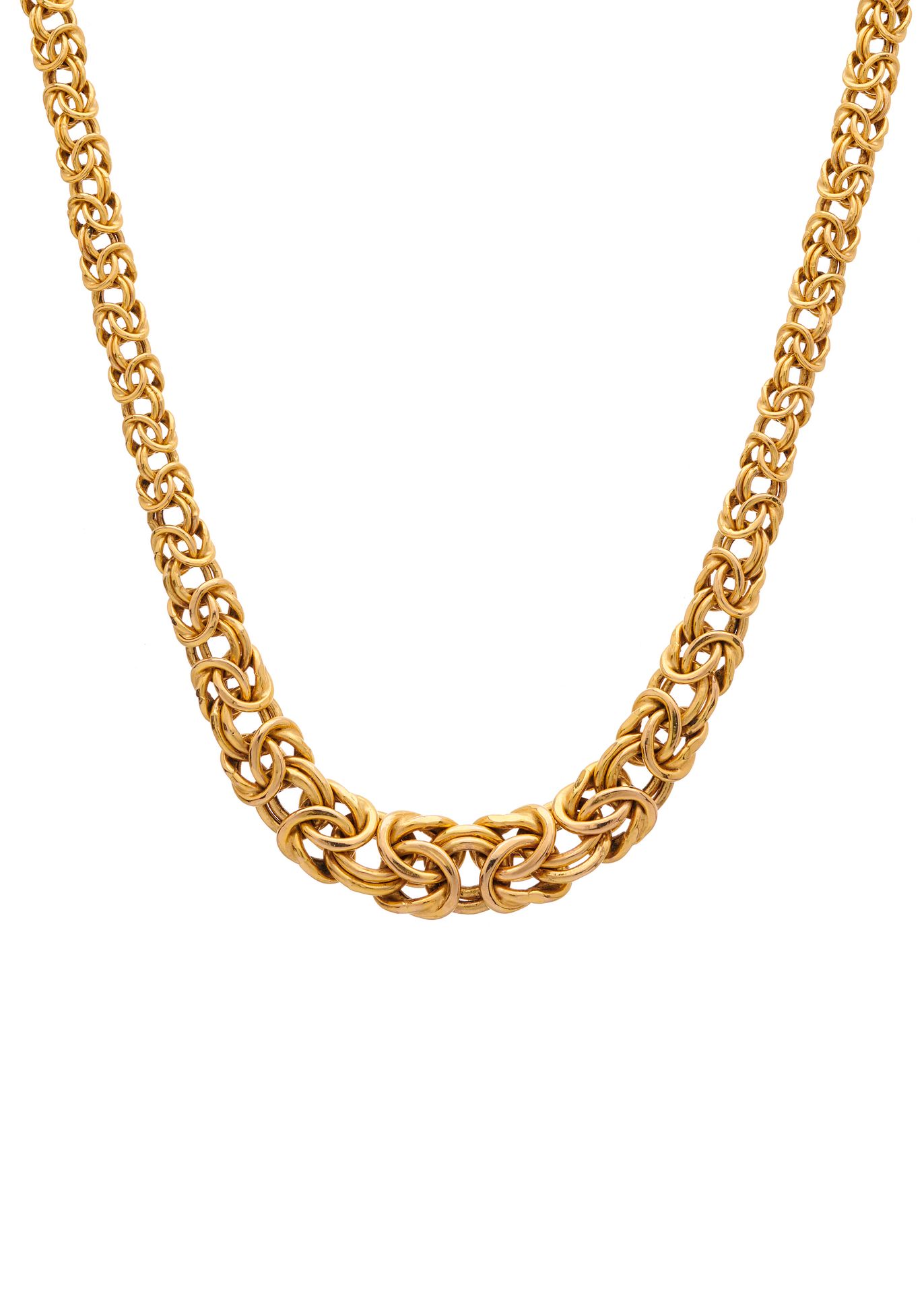 Null Ein 9ct Gold abgestufte fancy-link Halskette, mit Karabinerverschluss, Läng&hellip;