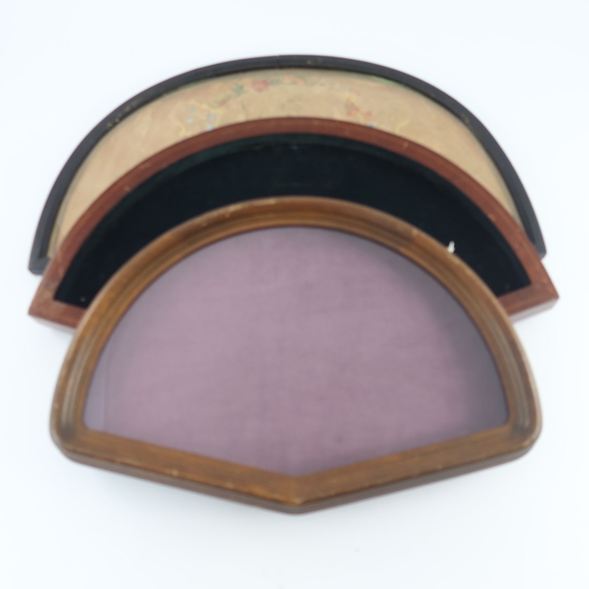 Null Glazed fan shaped frames, to include one for an unmounted fan leaf, black w&hellip;