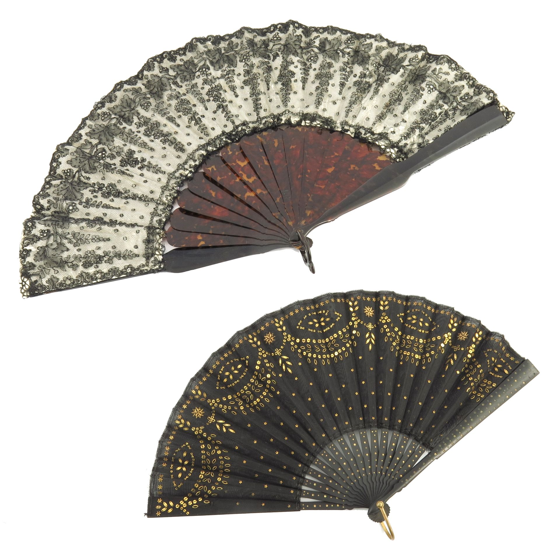Null Two fans, the first with tortoiseshell monture, last quarter of the 19th ce&hellip;