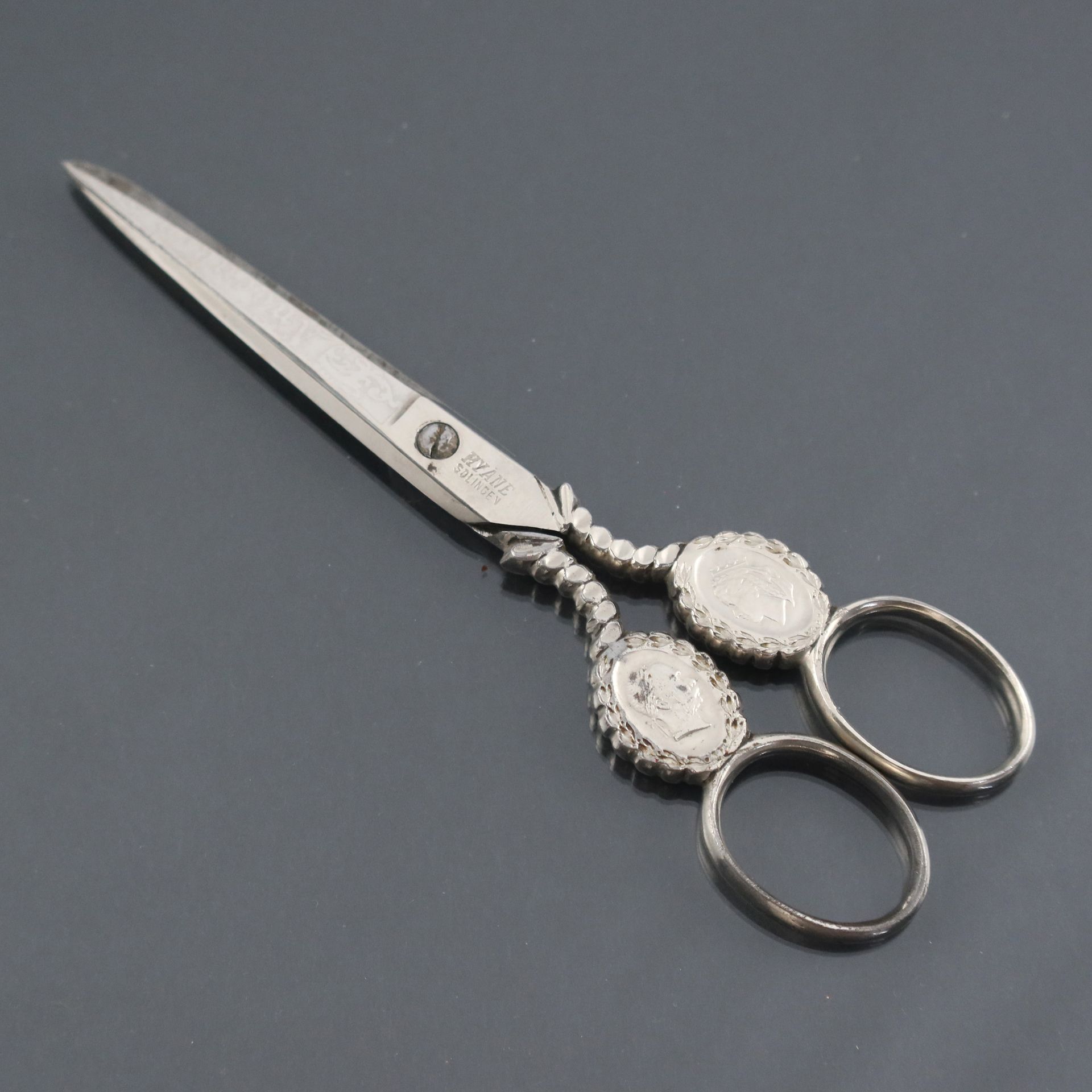 Null Antique Scissors: A Commemorative pair of scissors, marked “Hyane Solingen”&hellip;