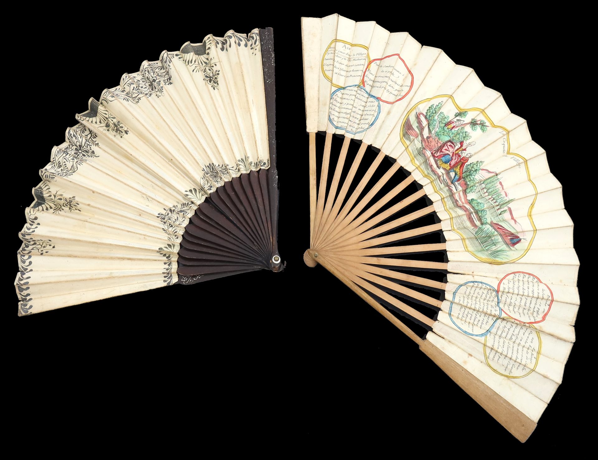 Null A French revolutionary period hand coloured fan entitled “La Coquette du Vi&hellip;