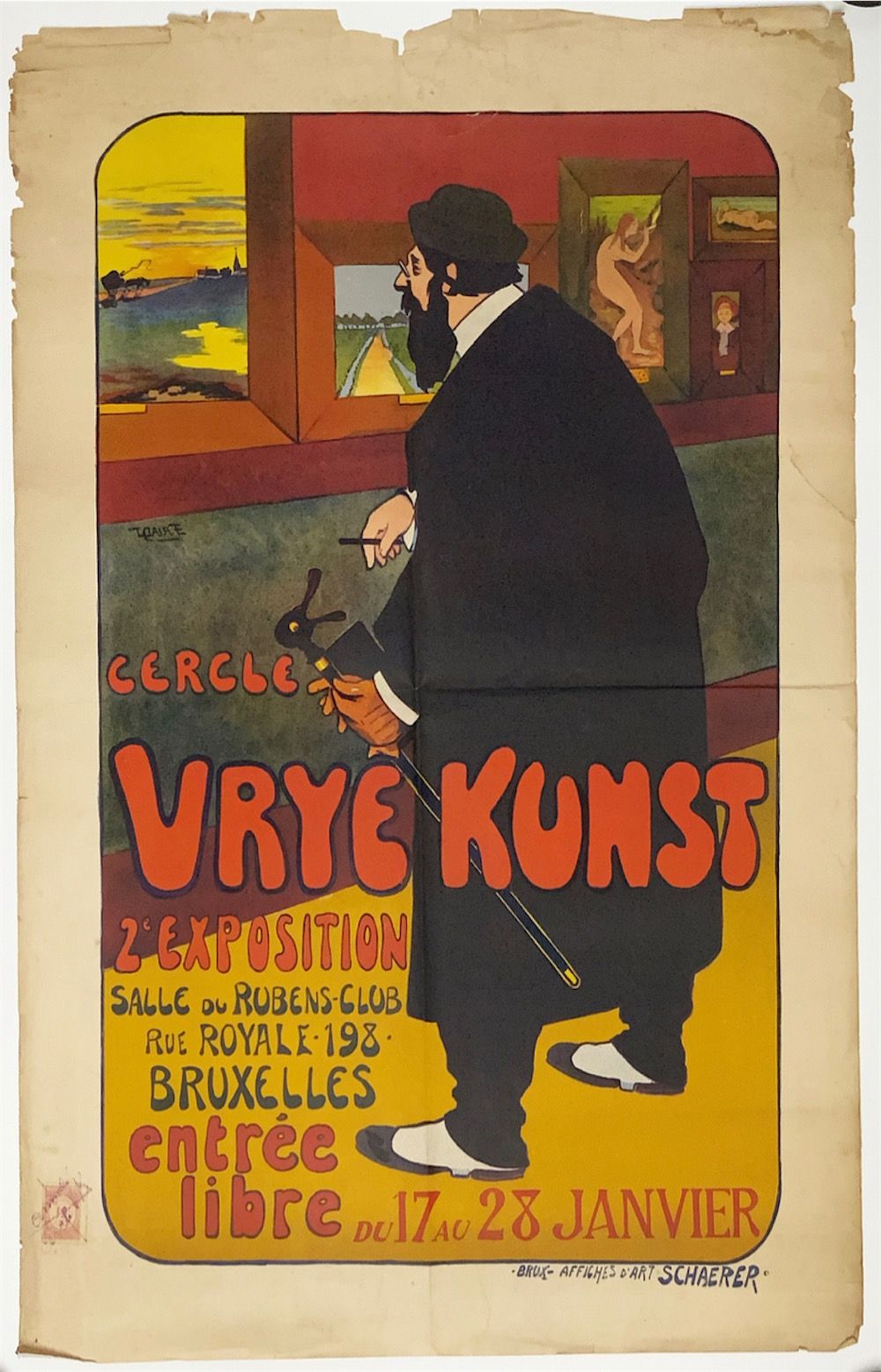 FRIADT 
Édouard FRIADT (1875-1930) - Cercle Vrije Kunst. 2e Exposition Salle du &hellip;