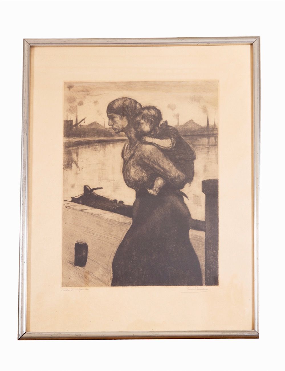Pierre PAULUS Pierre PAULUS - Mère et enfant. Eau-forte. 455 x 345 mm au TC. Tit&hellip;