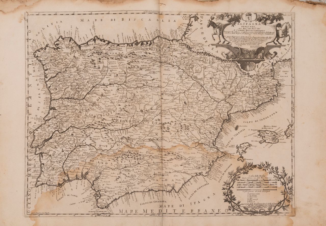 Null 
Paolo PETRINI, ED.- 虚构的8张欧洲国家的地图，以黑色刻印。
 18世纪，490 x 365毫米，地图：+/- 445 x 670&hellip;