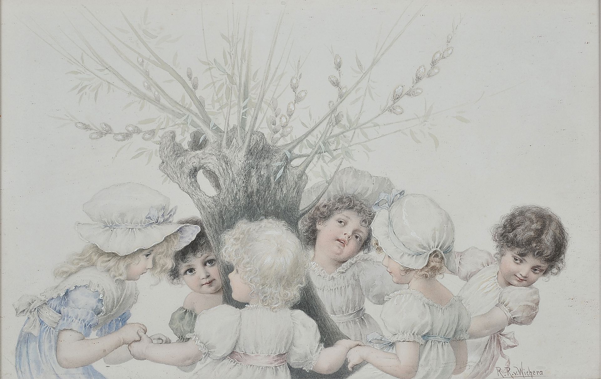 Null 雷蒙德-冯-维切拉


弗伦施塔特 1862 - 1925 维恩


女孩


纸上水彩画


19 x 28 cm


有签名，左上角。
