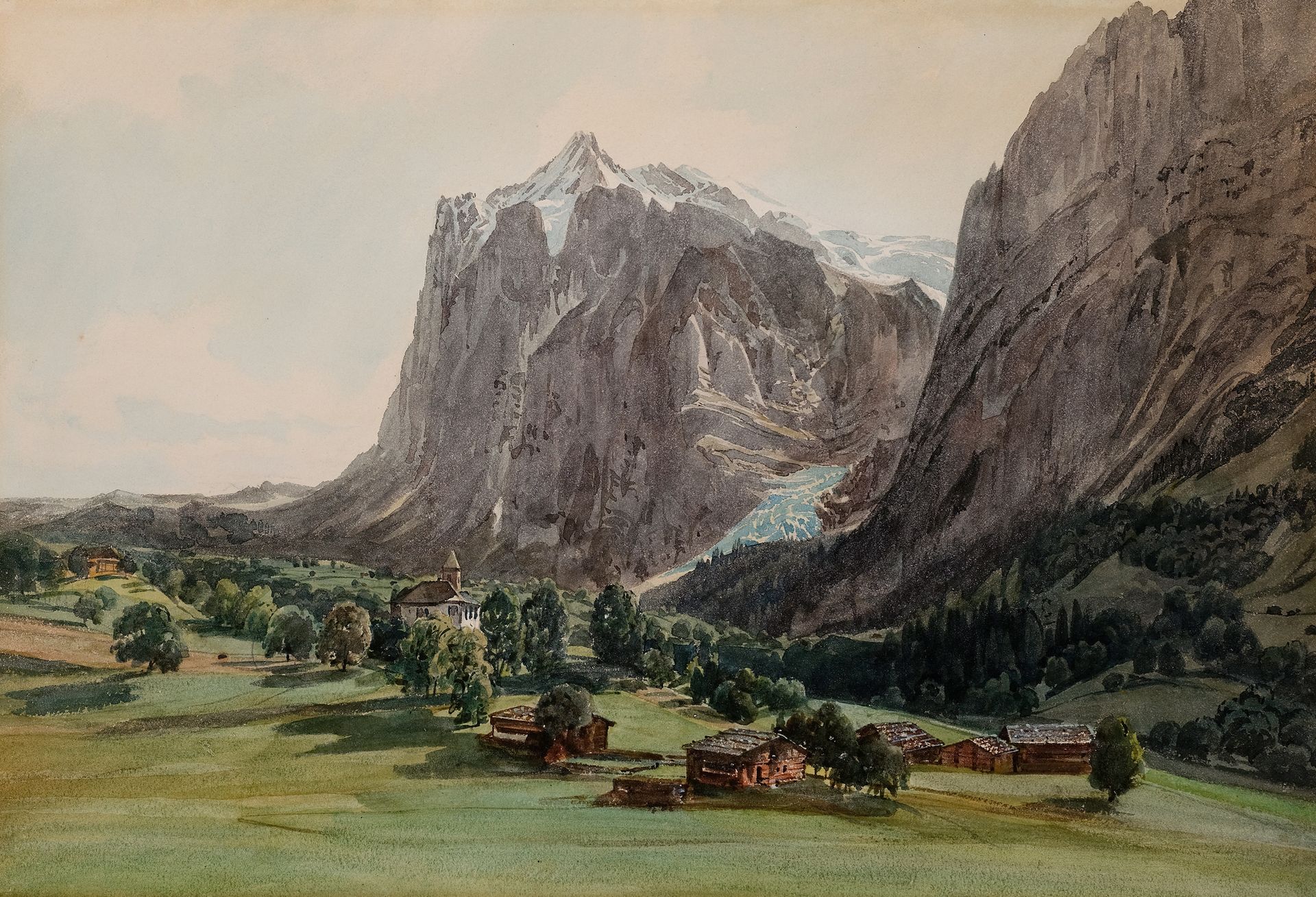 Null Thomas Ender


Vienne 1793 - 1875 Vienne


Vue du Tyrol du Sud


Montagne a&hellip;