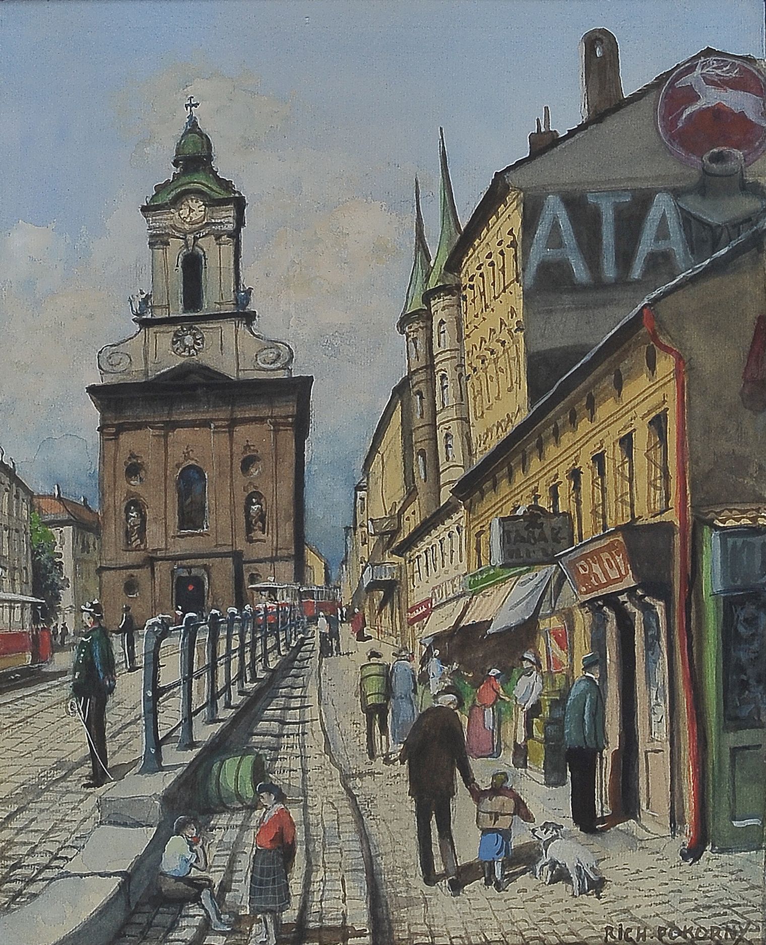 Null 理查德-波科尔尼


维也纳 1907 - 1997 维也纳


劳克芳克尔基教堂


纸上水彩画


29 x 23,5 cm


有签名，左上角。