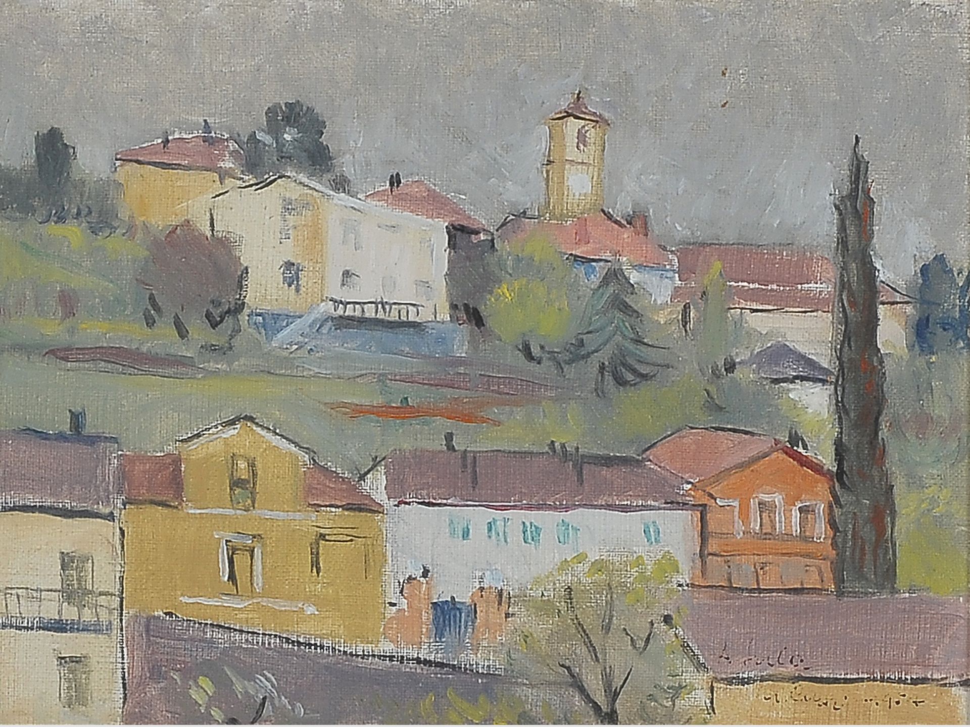Null 翁贝托-库齐


出生于1891年


乡村风景


板上油彩


15 x 20 cm


有签名，左上角。
