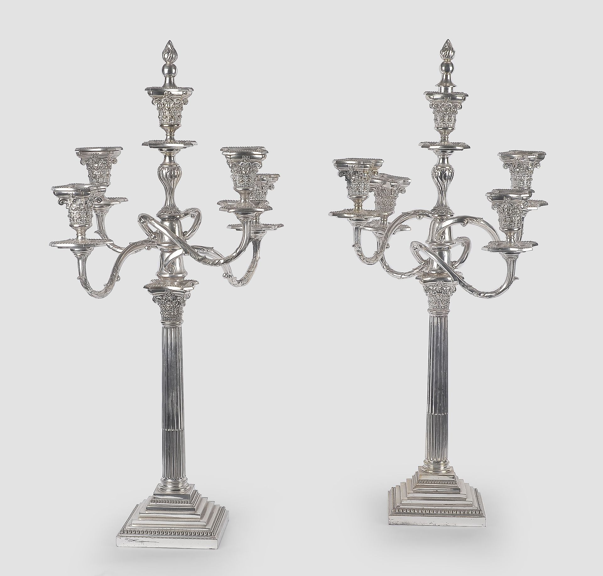 Null Pair of decorative candlesticks


Five flame


Solid finish, silver plated
&hellip;