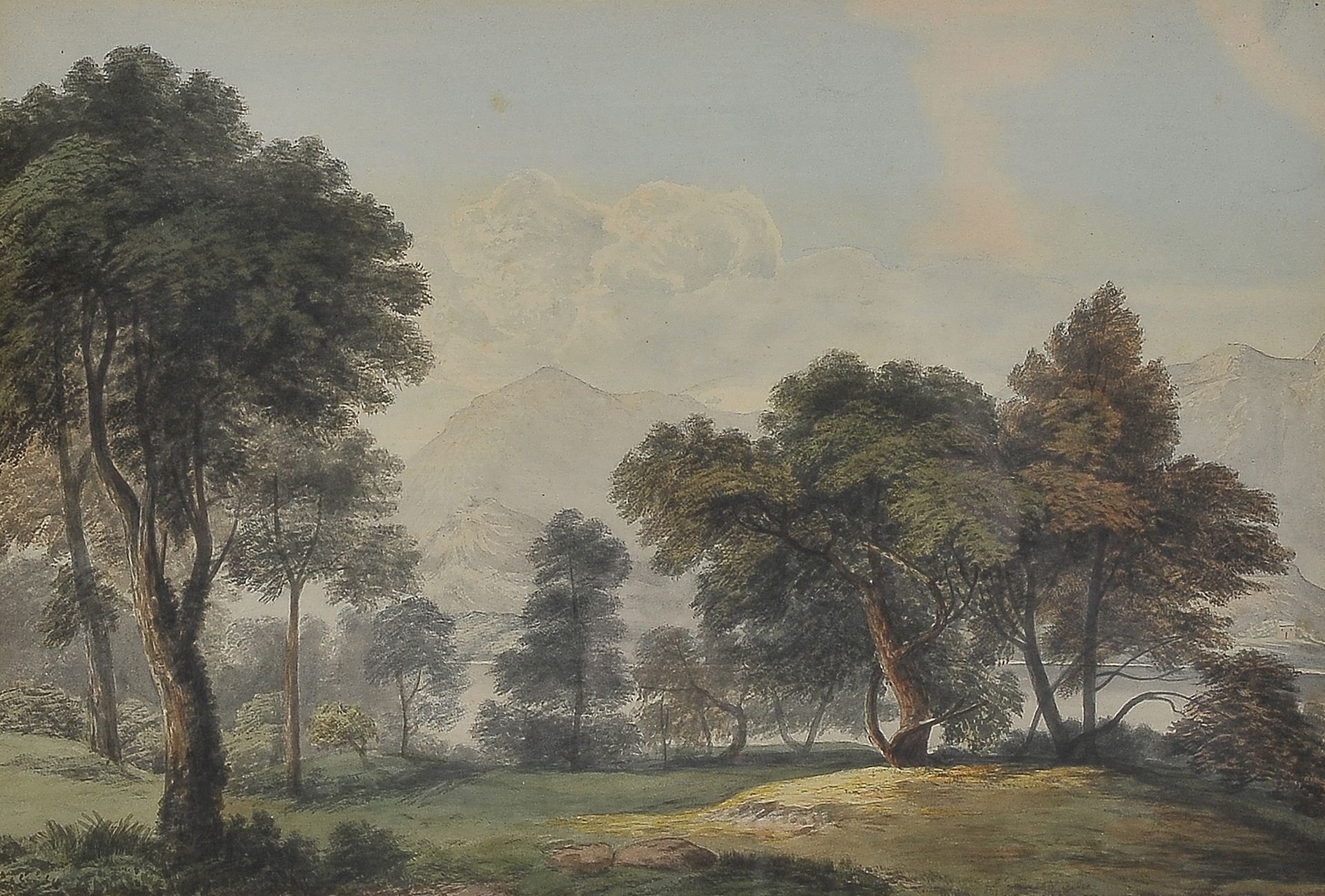 Null 森林景观


19世纪


纸上水彩画


28 x 41厘米


背面刻有