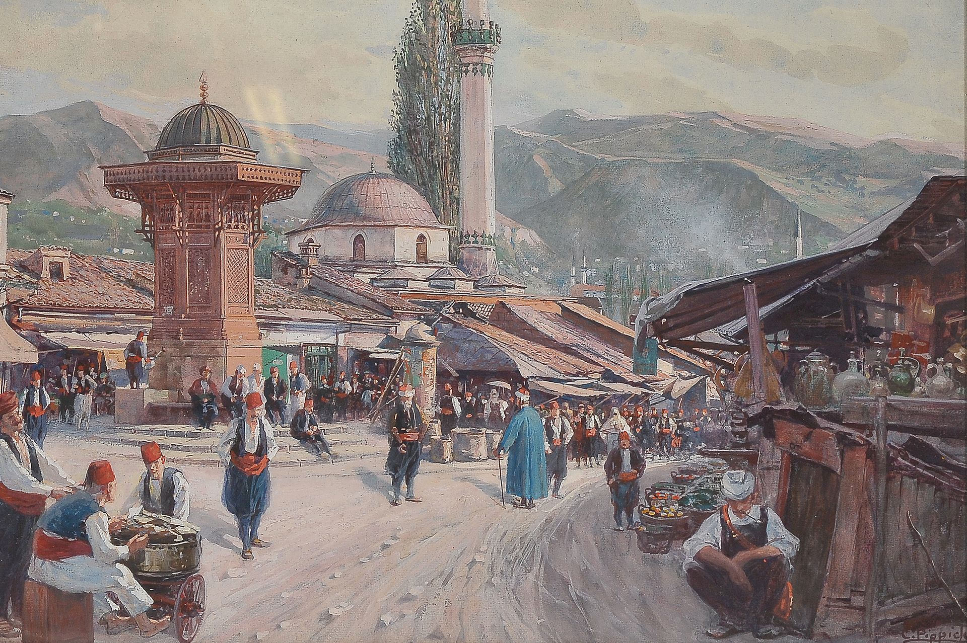 Null Carl Pippich


Vienna 1862 - 1932 Vienna


Motive from Bosnia


Watercolour&hellip;