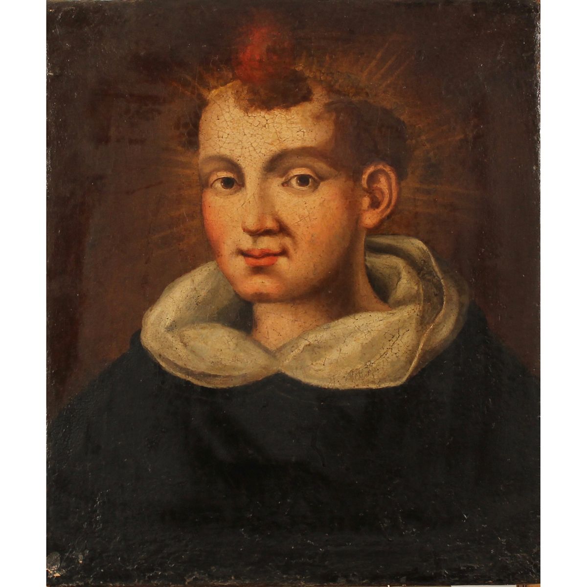 FIGURA DI SANTO - SAINT Oil painting on canvas. Eighteenth century. Cm 49x42
Oil&hellip;