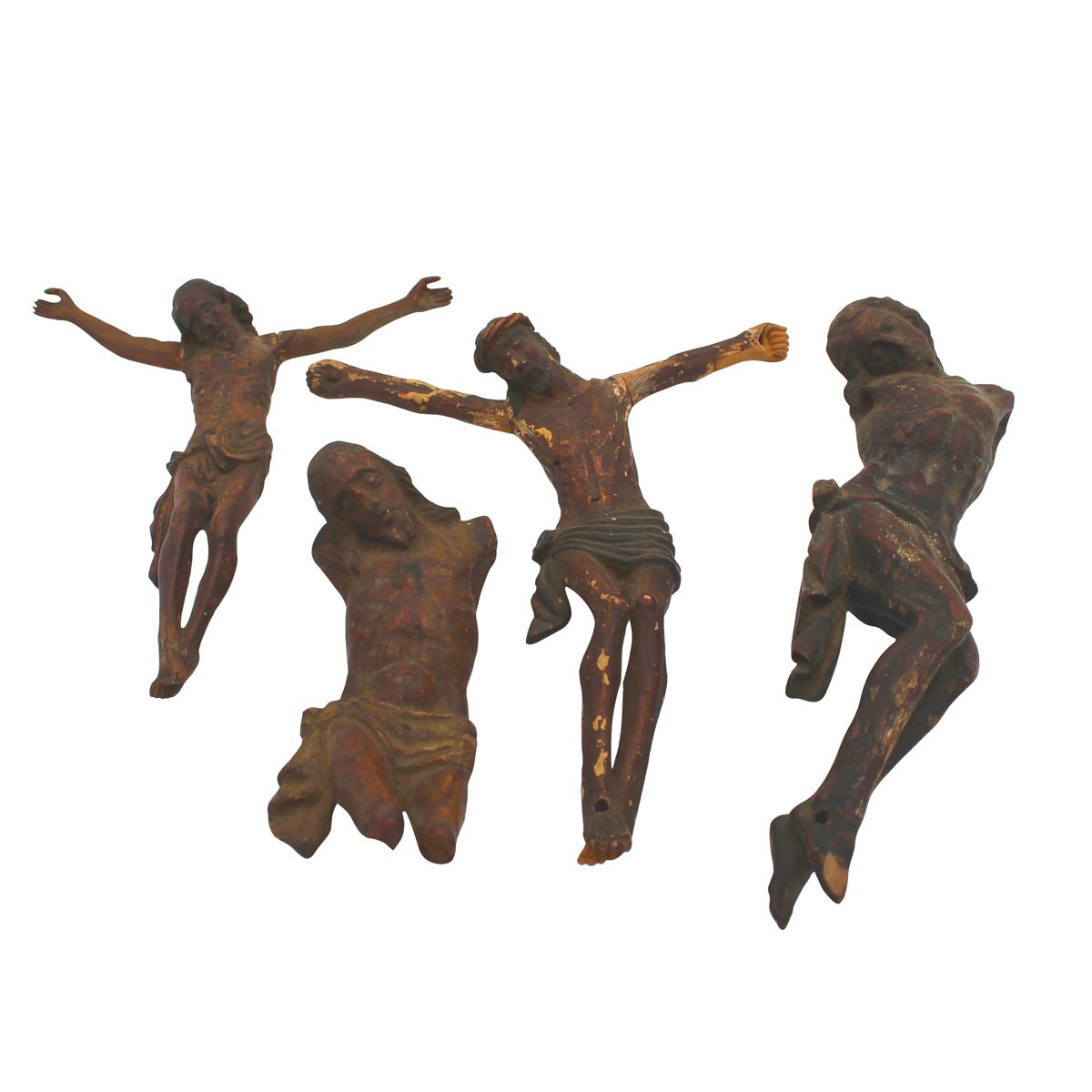 LOTTO DI QUATTRO CROCIFISSI - LOT OF FOUR CRUCIFIXES Bois sculpté (manques et dé&hellip;