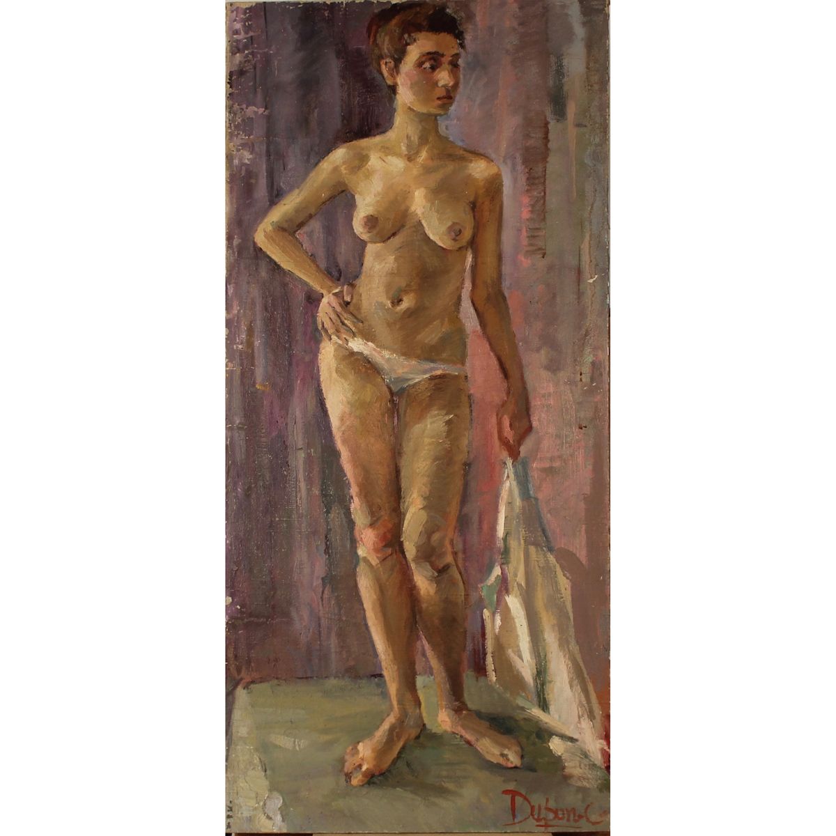 NUDO DI DONNA - NUDE WOMAN Oil painting on canvas. Beginning 20th century. Indis&hellip;