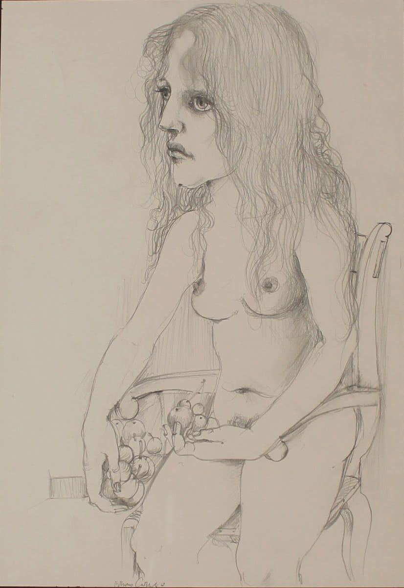 BRUNO CARUSO (1927/20218) “Nudo di donna" - "Nude of a woman" Disegno su carta i&hellip;