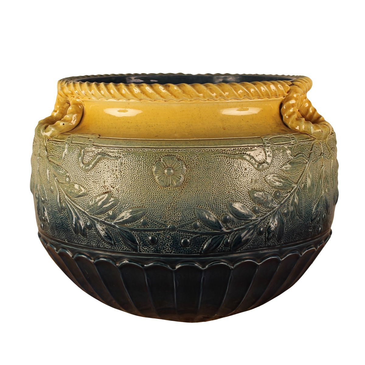 GRANDE CACHEPOT - GREAT CACHEPOT Ceramica policroma con decorazioni ornamentali.&hellip;