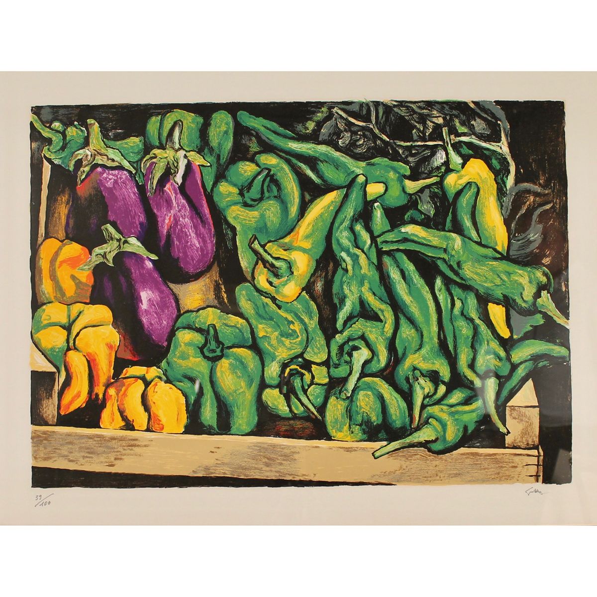 RENATO GUTTUSO (1912/1987) "Peperoni e melanzane" - "Peppers and aubergines" Col&hellip;
