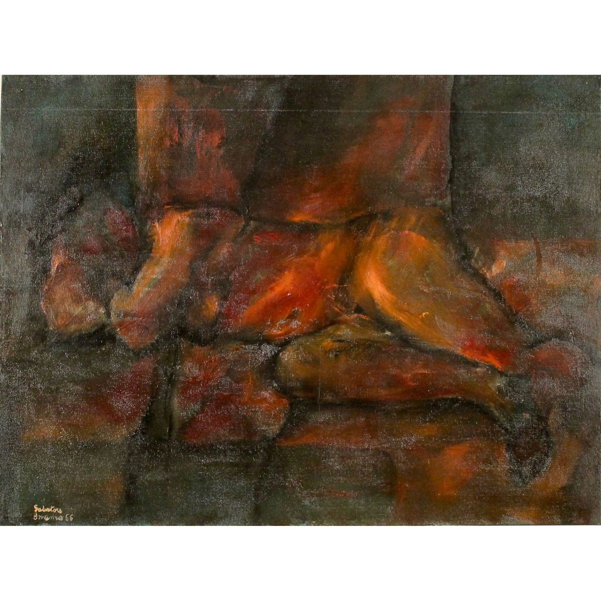SALVATORE BONANNO (1928/2002) "Nudo di donna" - "Nude of a woman" Peinture à l'h&hellip;