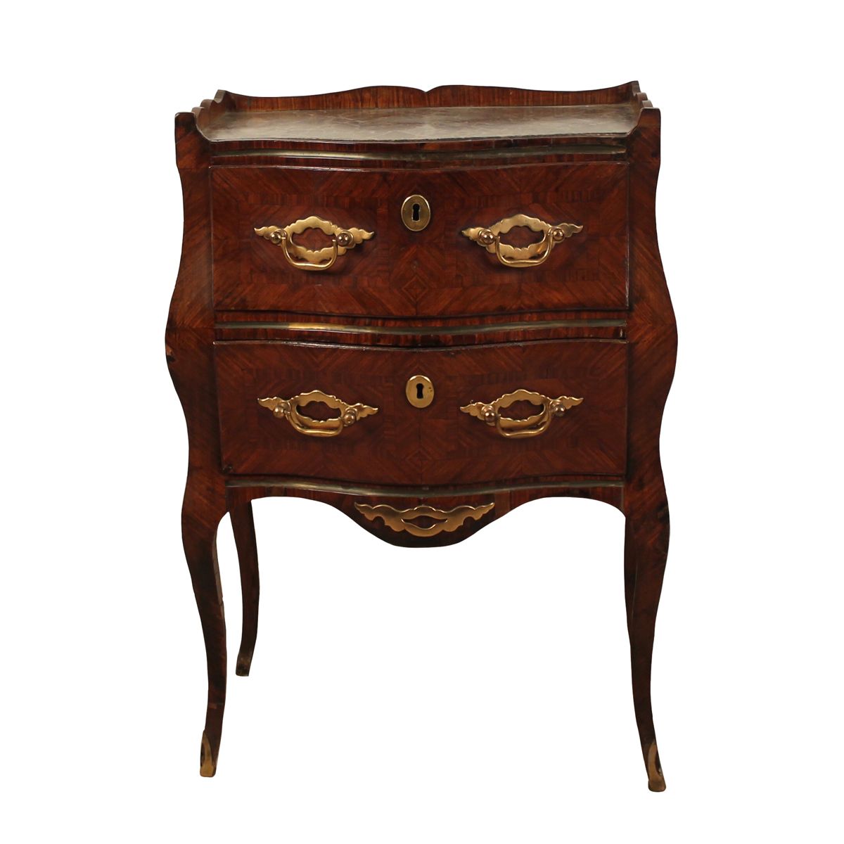 COMODINO A DUE CASSETTI - BEDSIDE TABLE WITH TWO DRAWERS Ébano violeta con asas &hellip;