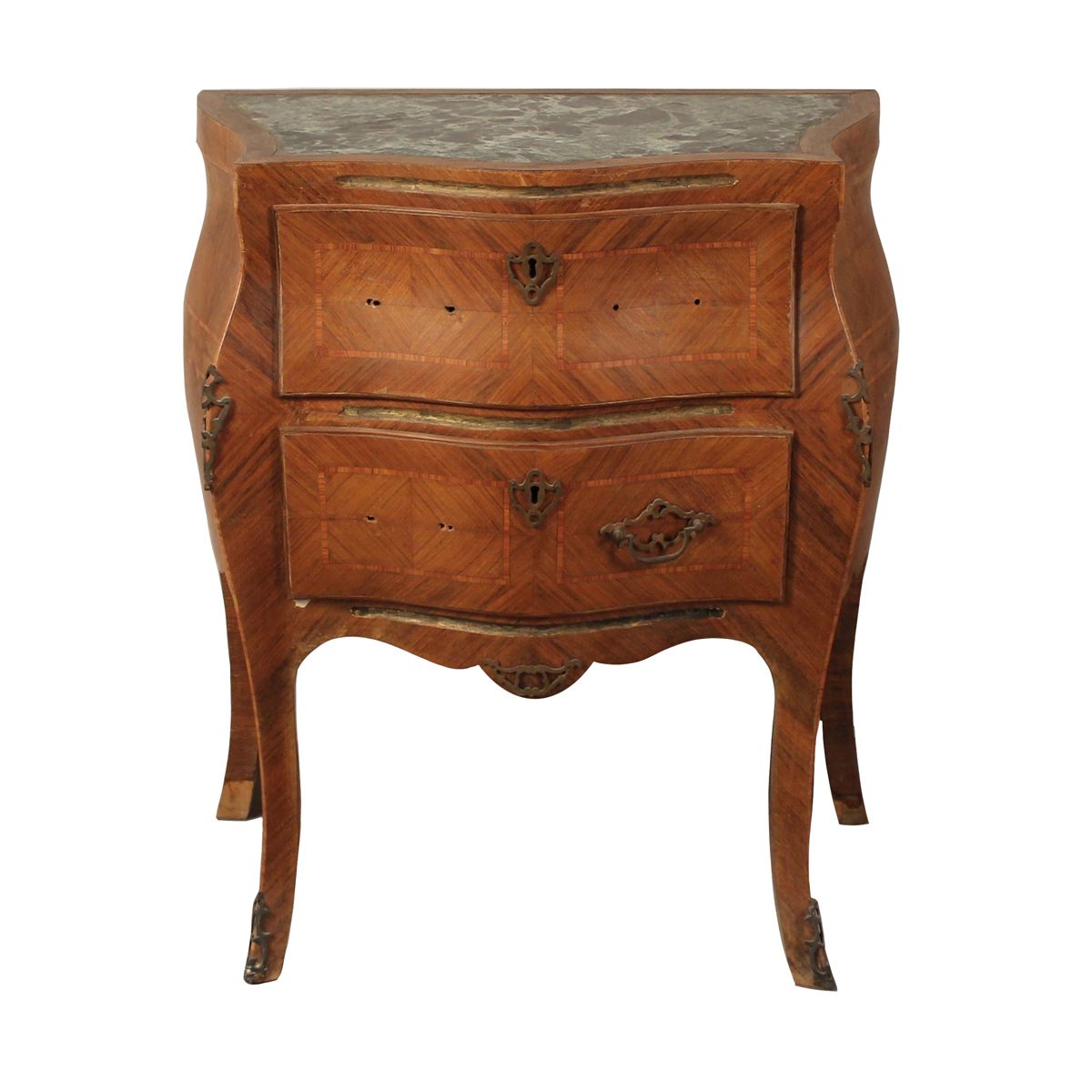 CASSETTONCINO A DUE CASSETTI - SMALL COMMODE WITH TWO DRAWERS Rosewood with pink&hellip;