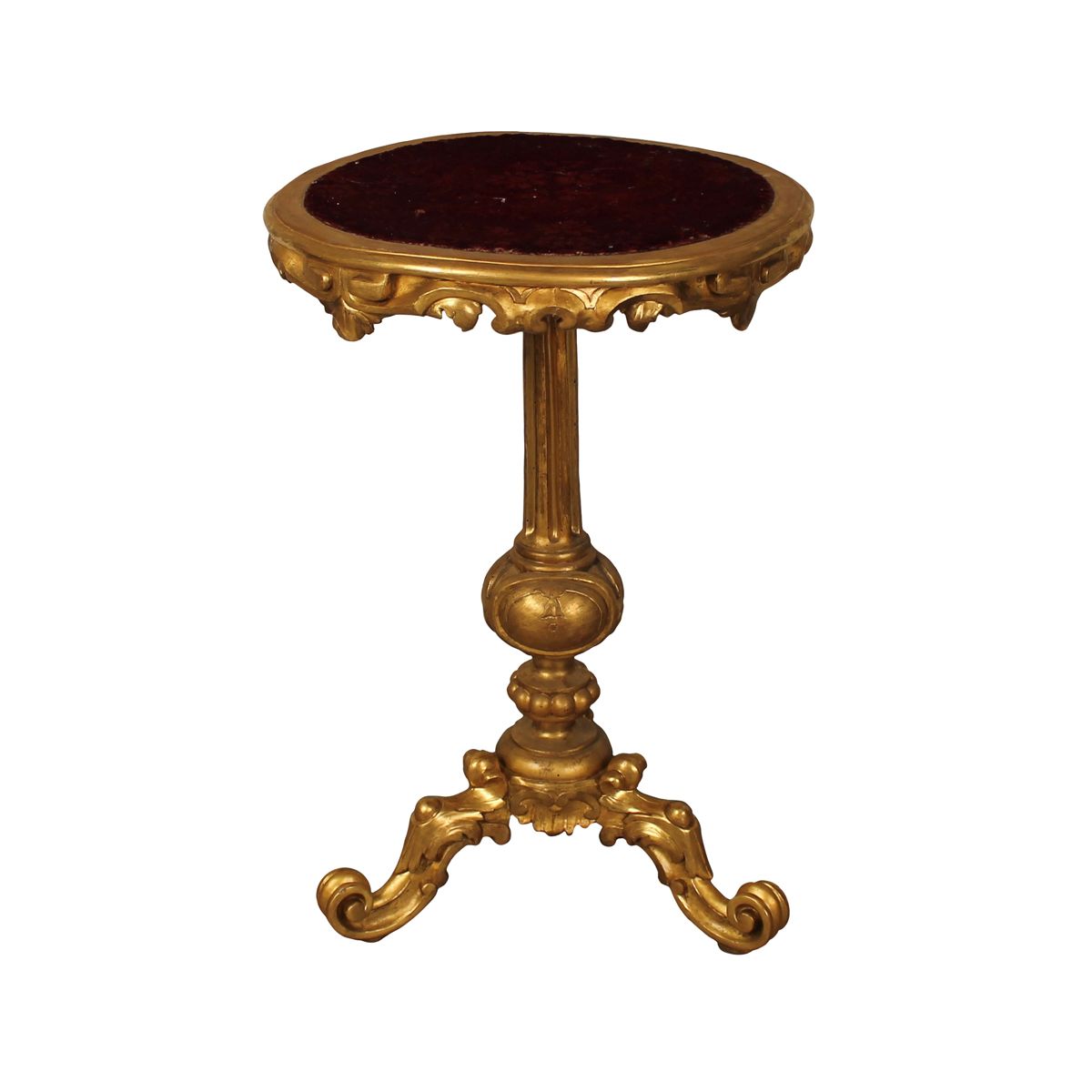 TAVOLINO CIRCOLARE - ROUND TABLE Carved and gilded wood. Sicily. 19th century. C&hellip;