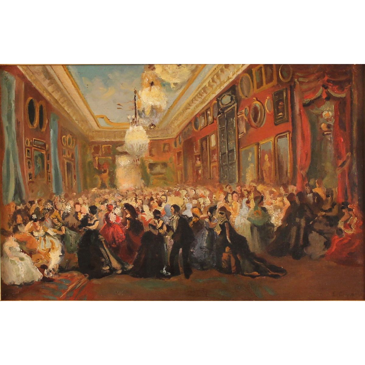 EUGENE GIRAUD (1806/1881) "Ballo al palazzo borbonico" - "Ball at the Bourbon pa&hellip;