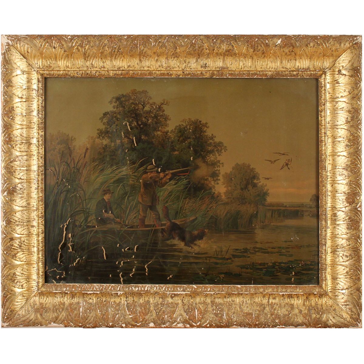 CORNICE A VASSOIO - FRAME Bois gravé et doré (dommage). Sicile. 19ème siècle. Cm&hellip;